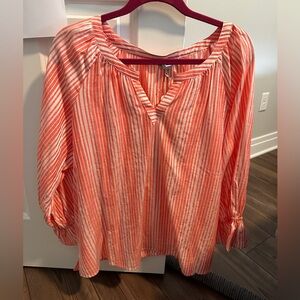 Tommy Bahama Montana stripe top 3/4 sleeve orange ray NWT large